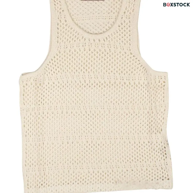 Amiri Boyfriend Crochet Tank Top 'Ivory' White