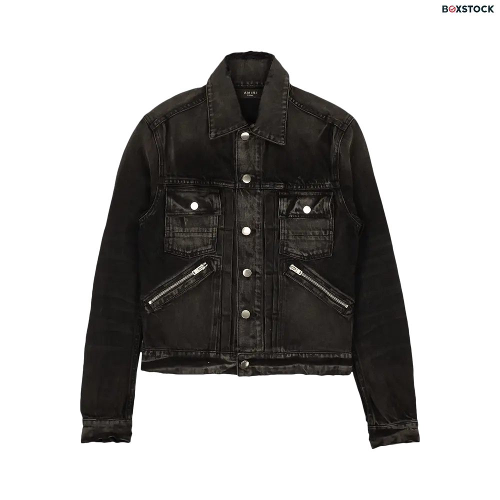 Amiri Core Double Slanted Trucker Jacket 'Black'