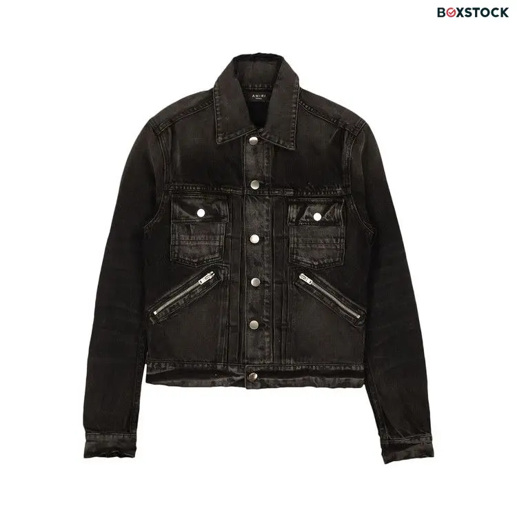Amiri Core Double Slanted Trucker Jacket 'Black'