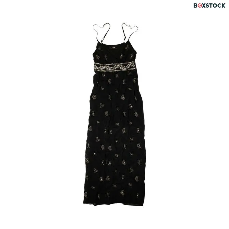 Amiri Embellished Silk Chiffon Midi Dress 'Black'