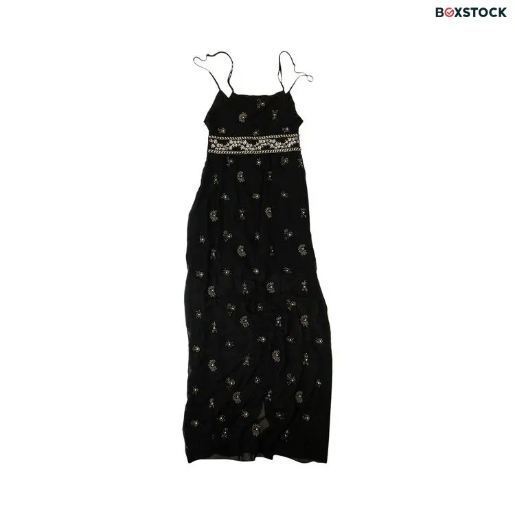 Amiri Embellished Silk Chiffon Midi Dress 'Black'