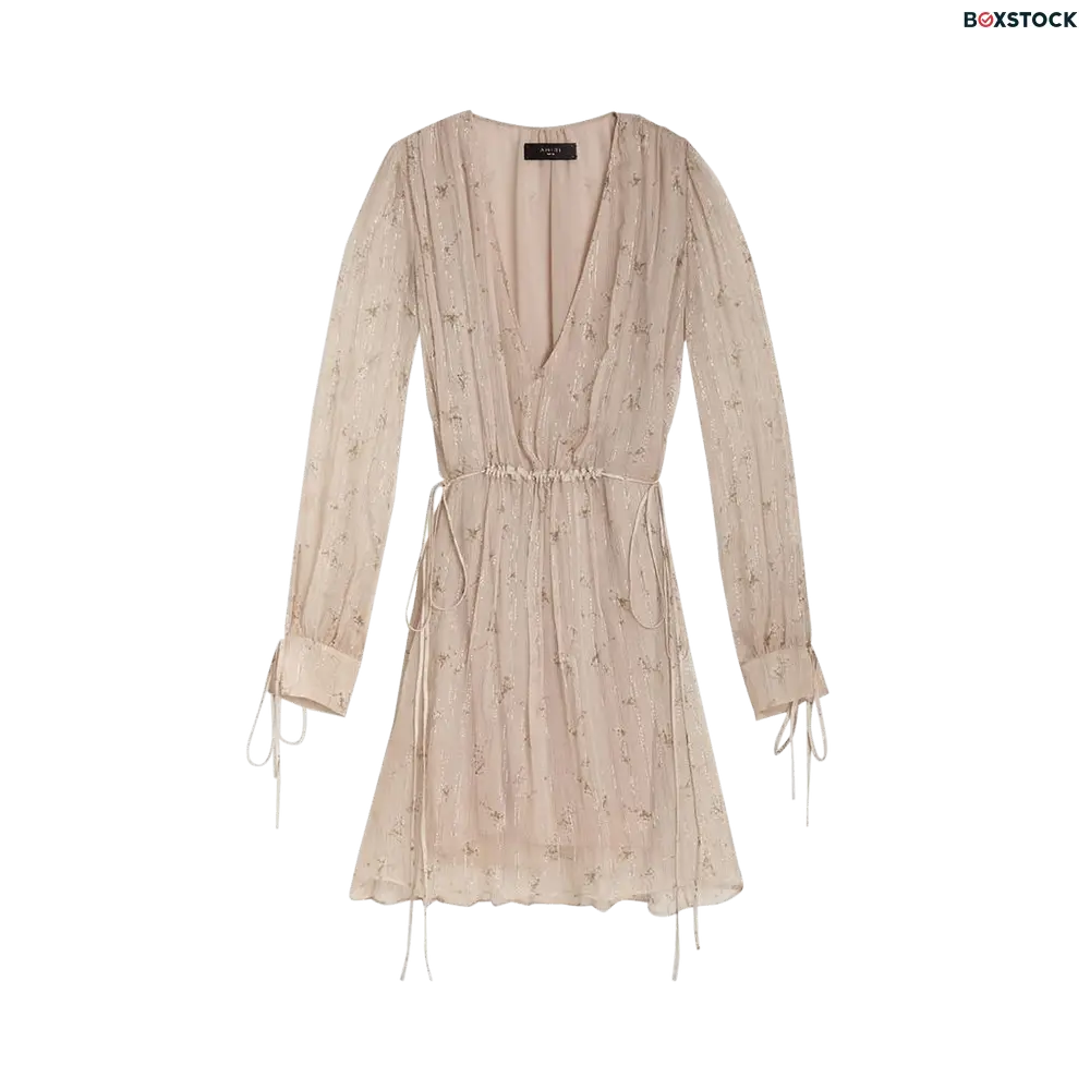 Amiri Floral Print Chiffon Short Dress 'Nude' Tan Spring/Summer 2020