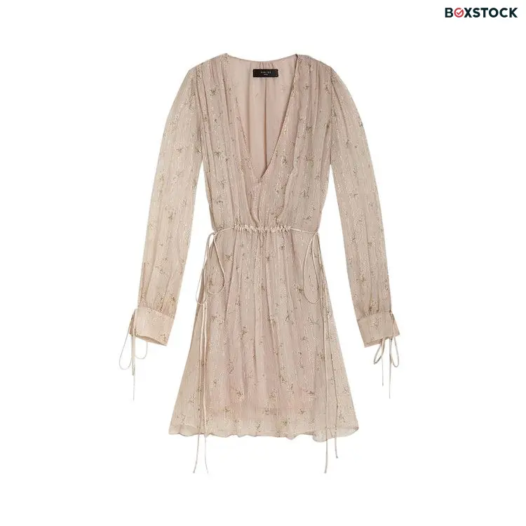 Amiri Floral Print Chiffon Short Dress 'Nude' Tan Spring/Summer 2020