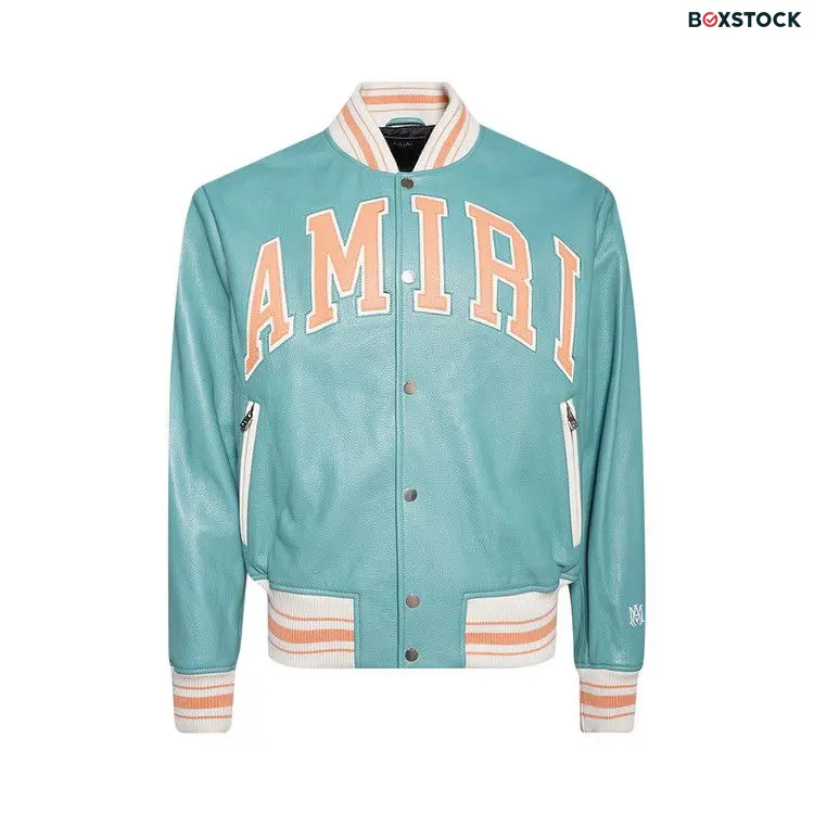 Amiri Leather Bomber 'Sea Blue' Fall/Winter 2024