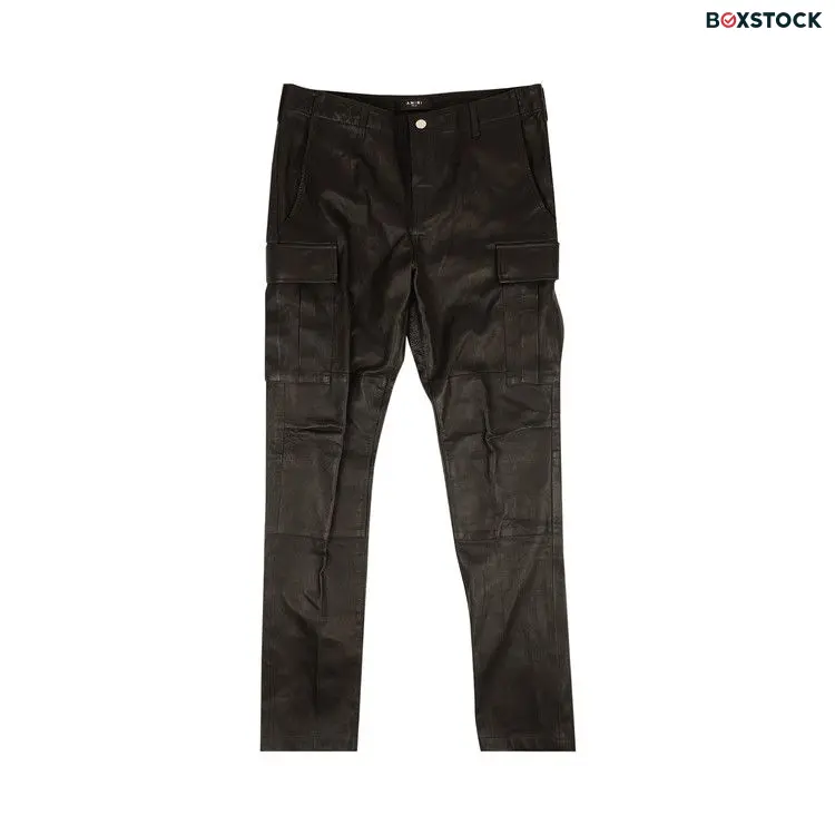 Amiri Leather Cargo Pants 'Black'