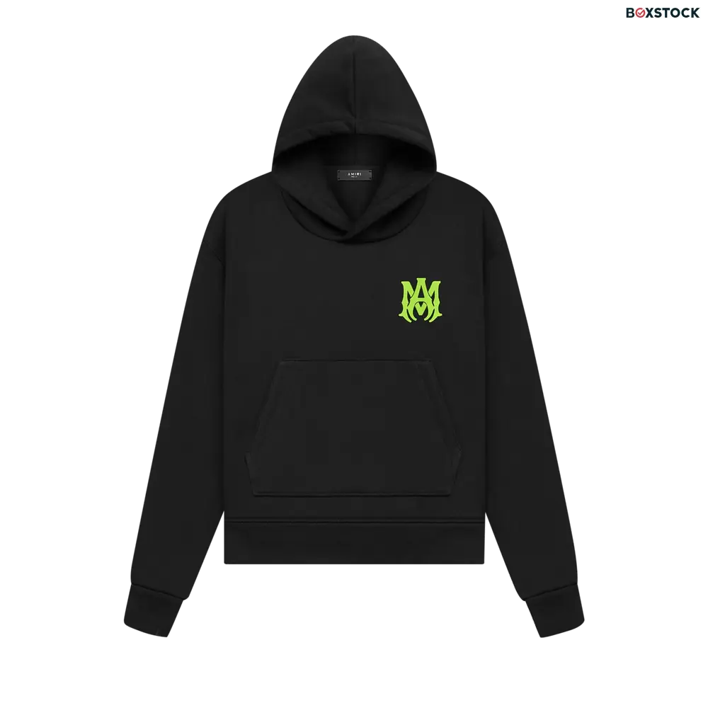 Amiri MA Logo Hoodie 'Black/Lime' Fall/Winter 2022