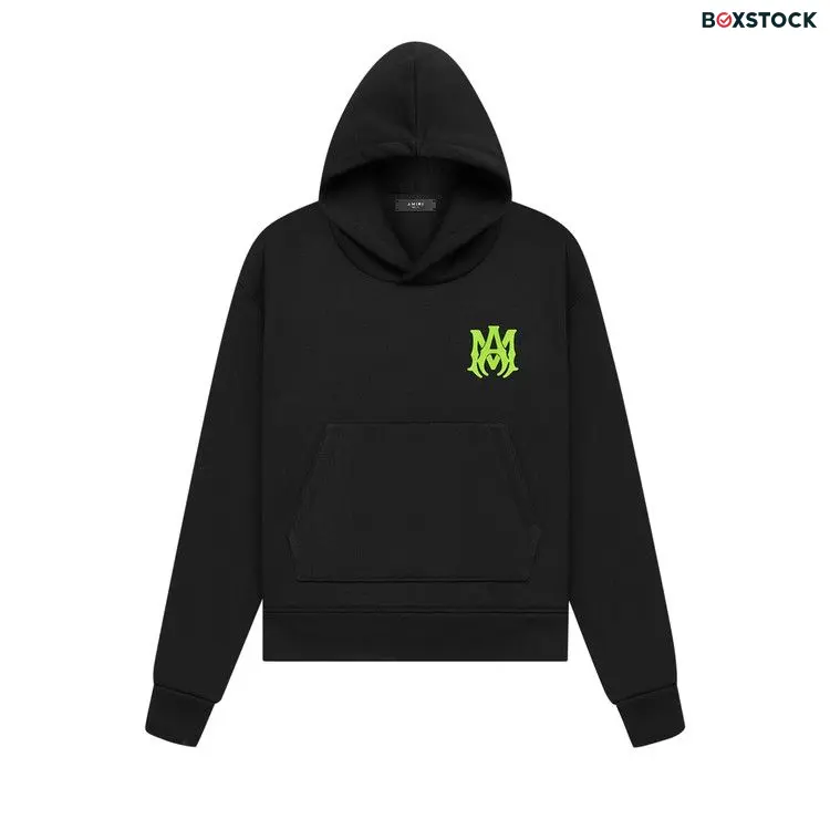Amiri MA Logo Hoodie 'Black/Lime' Fall/Winter 2022