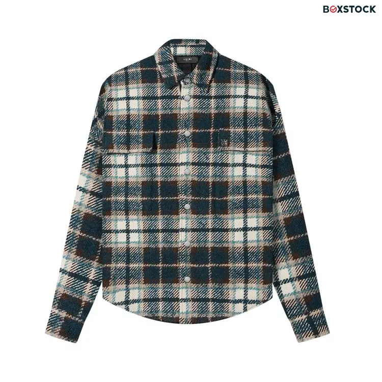 Amiri Plaid Overshirt 'Teal' Blue Spring/Summer 2023