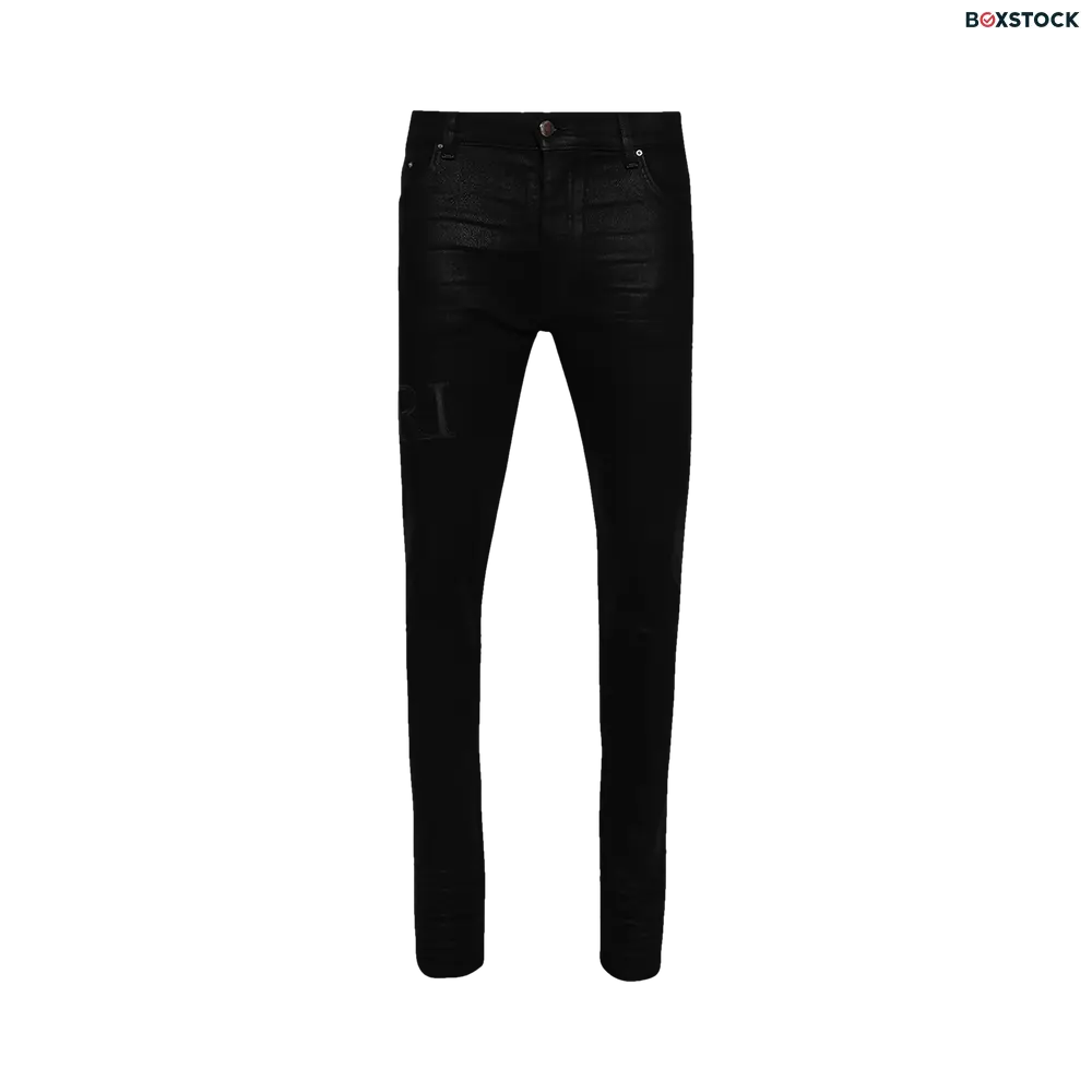 Amiri Serif Logo Wax Skinny Jean 'Black' Fall/Winter 2024