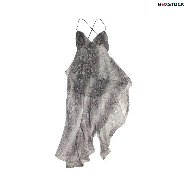 Amiri Silk Snake Print Long Dress 'Grey'