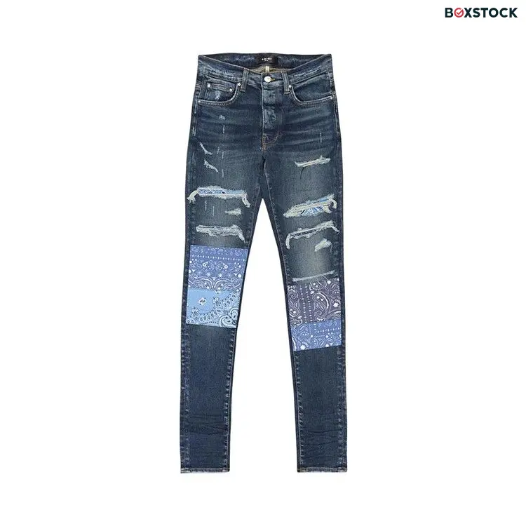 Amiri Vintage Bandana Artpatch Jean 'Deep Classic' Blue Resort 2022