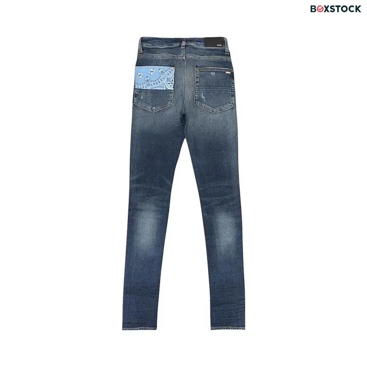 Amiri Vintage Bandana Artpatch Jean 'Deep Classic' Blue Resort 2022