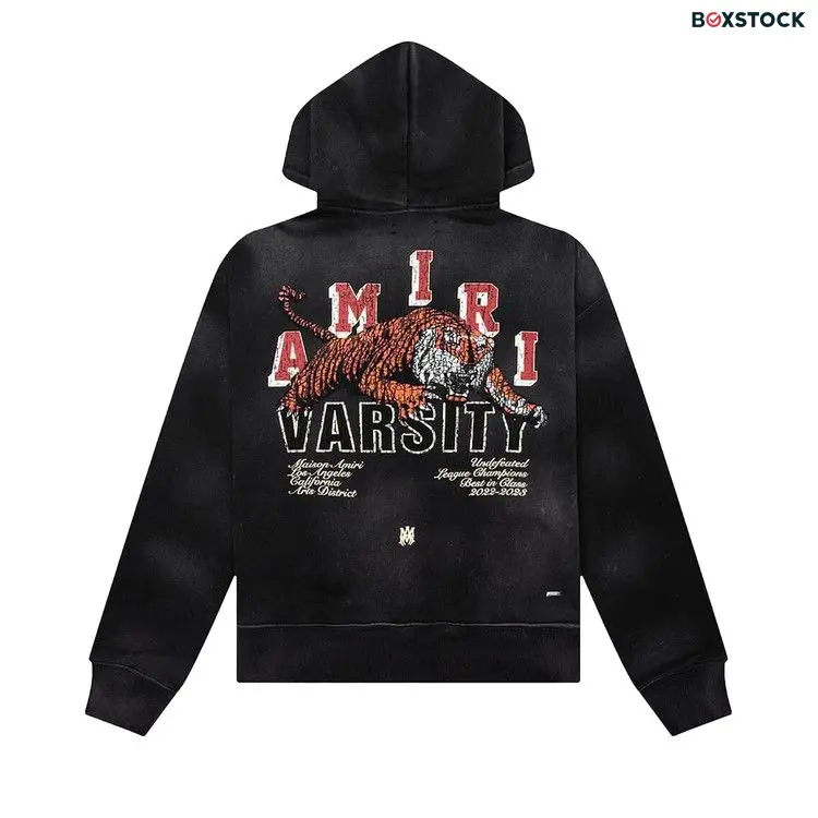 Amiri Vintage Tiger Varsity Hoodie 'Black' Fall/Winter 2023