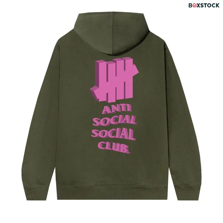 Anti Social Social Club 1st And La Brea Hoodie 'Army Heather' Green Spring/Summer 2022