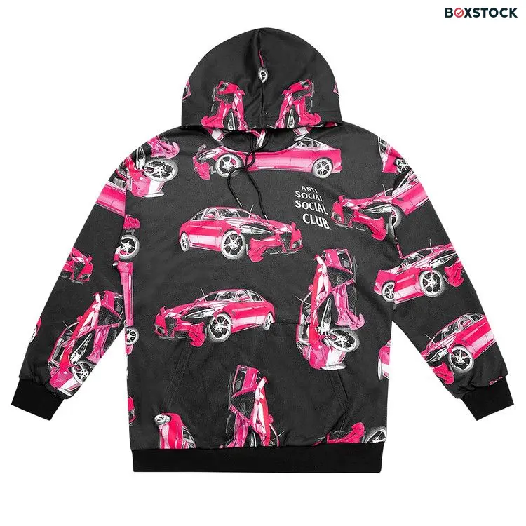 Anti Social Social Club 3AM On Melrose All Over Hoodie 'Black/Pink'
