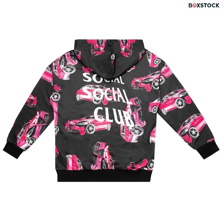Anti Social Social Club 3AM On Melrose All Over Hoodie 'Black/Pink'