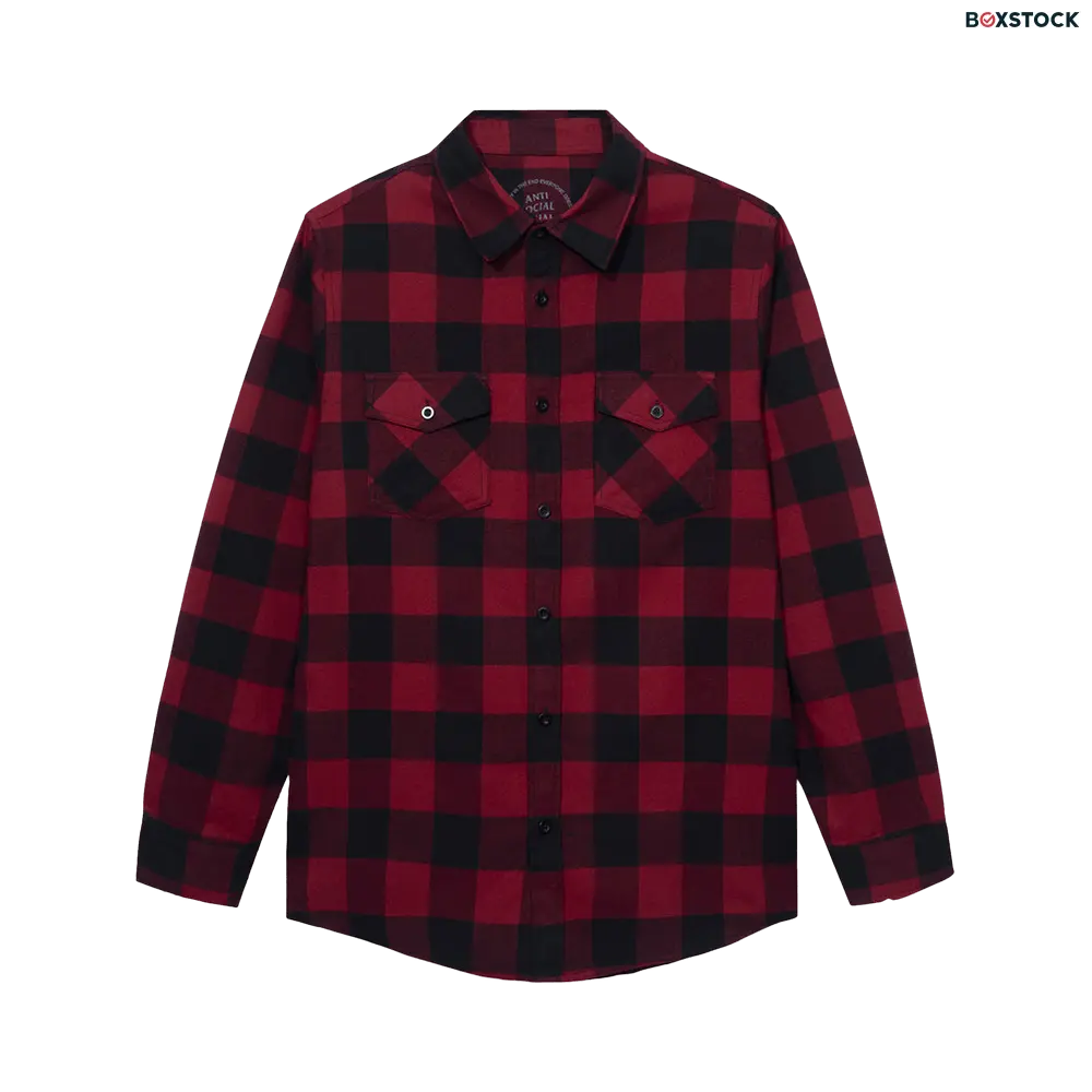 Anti Social Social Club Happiest Place On Earth Flannel 'Red' Fall/Winter 2022 0657-1FW220304HPOEF-RED