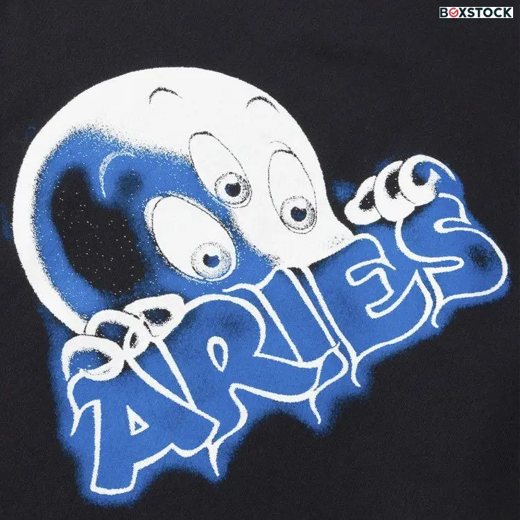 Aries Kasper Crewneck Sweatshirt 'Black' Spring/Summer 2024