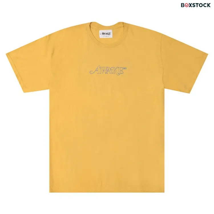 Awake NY Classic Outline Logo Short-Sleeve Tee 'Mustard' Yellow Fall/Winter 2020