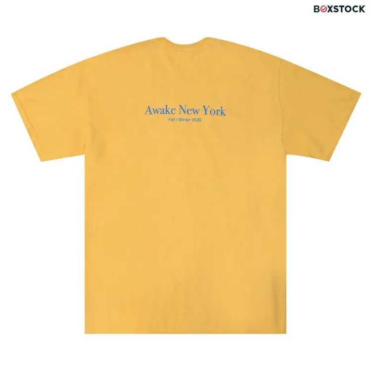 Awake NY Classic Outline Logo Short-Sleeve Tee 'Mustard' Yellow Fall/Winter 2020