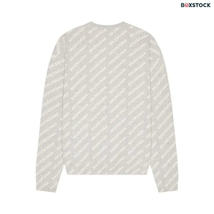 Balenciaga All Over Crewneck 'Grey/White' Fall/Winter 2022