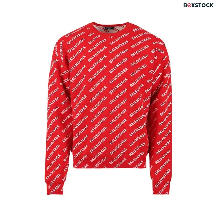Balenciaga All Over Logo Crewneck 'Red/White' Spring/Summer 2022