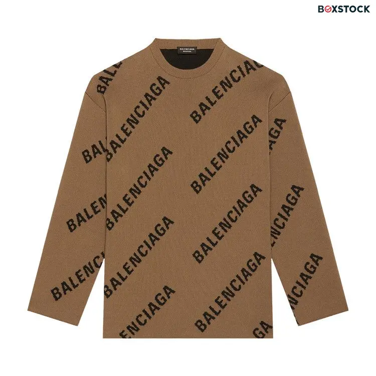 Balenciaga Allover Logo Crewneck 'Black' Fall/Winter 2021