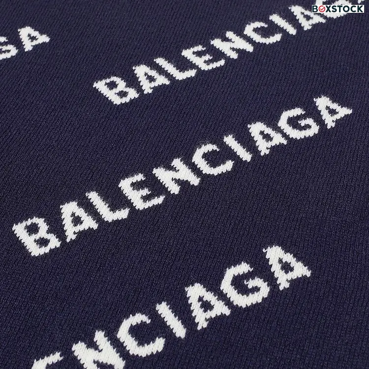 Balenciaga Allover Logo Crewneck 'Black/White' Fall/Winter 2021