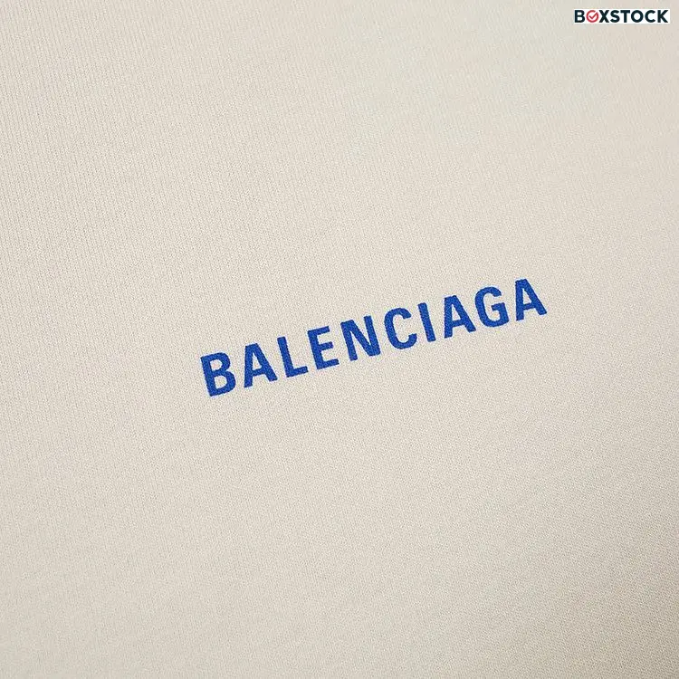 Balenciaga Badge Logo Tee 'Chalky White/Blue' Spring/Summer 2021