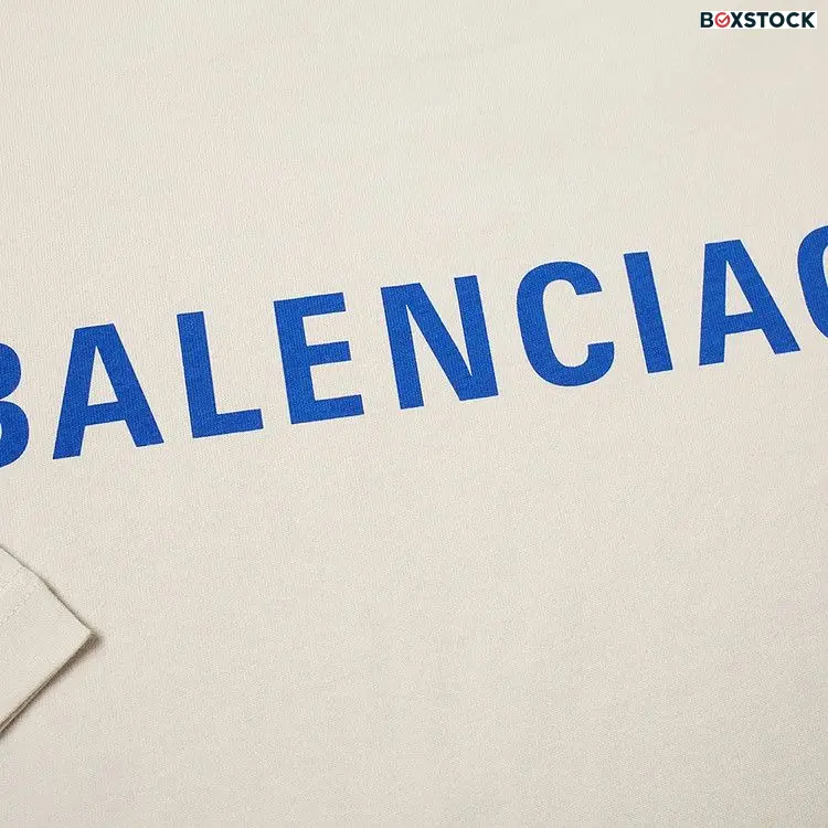 Balenciaga Badge Logo Tee 'Chalky White/Blue' Spring/Summer 2021