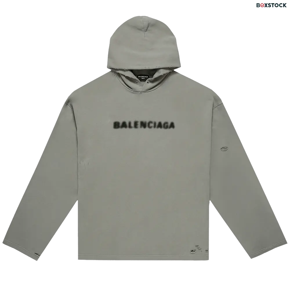 Balenciaga Blurry Logo Hoodie 'Steel Grey/Black' Fall/Winter 2021
