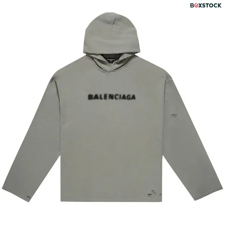 Balenciaga Blurry Logo Hoodie 'Steel Grey/Black' Fall/Winter 2021