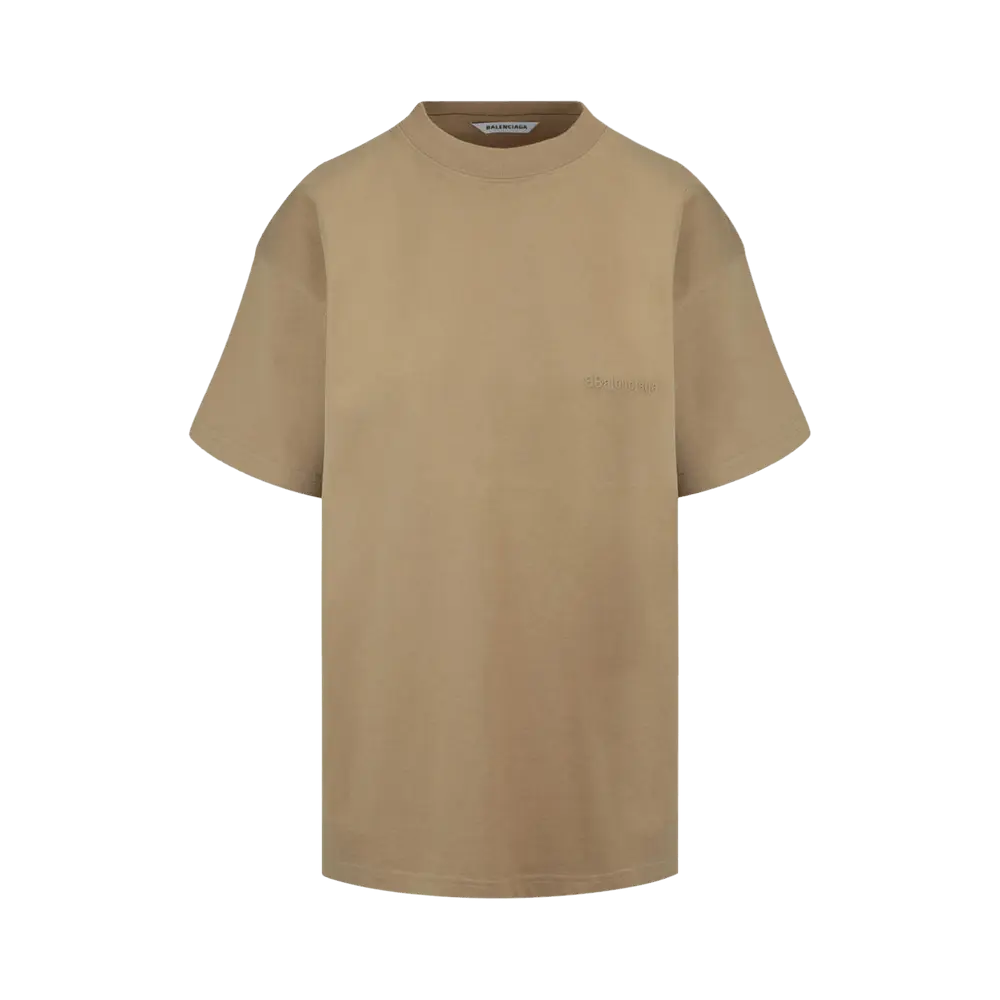 Balenciaga Logo T-Shirt 'Oat' Brown