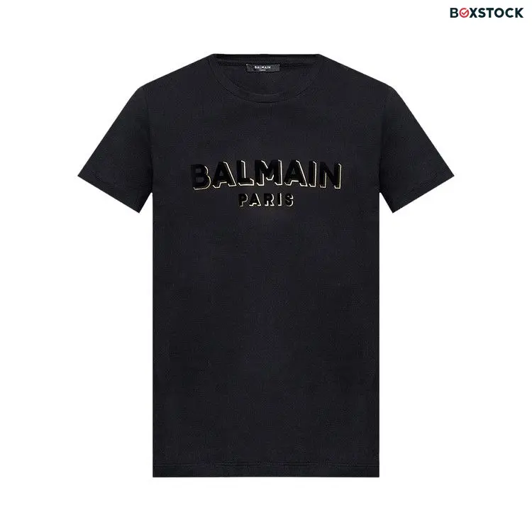 Balmain Flock And Foil T-Shirt 'Black/Silver' Spring/Summer 2023