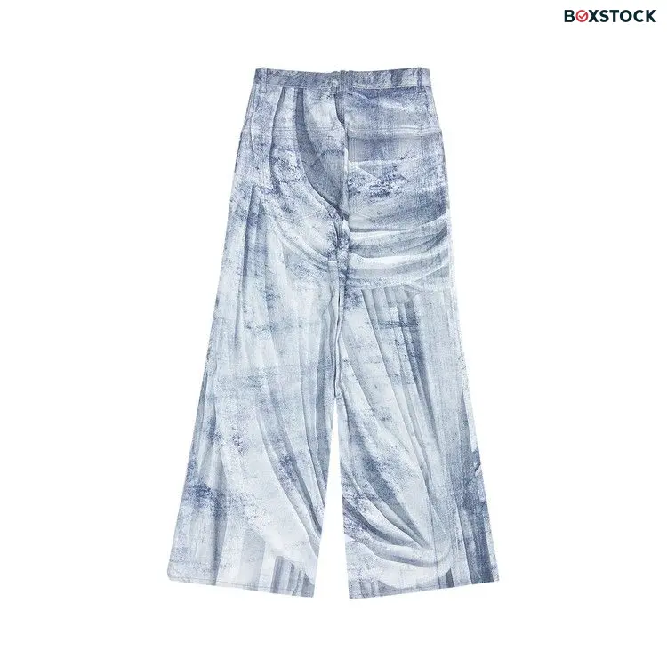 Balmain Statue Printed Loose Denim Pants 'Blue/Gris' Spring/Summer 2023