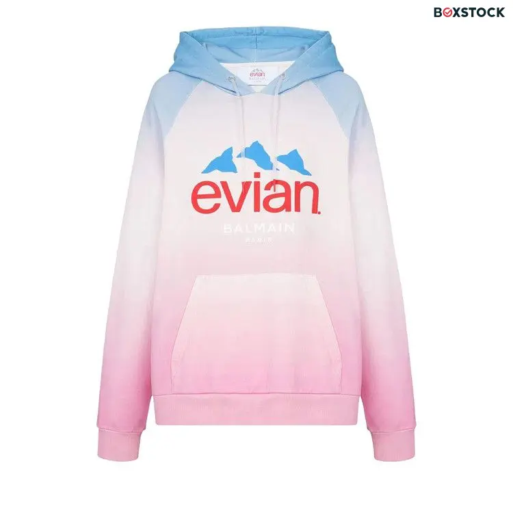 Balmain x Evian Gradient Oversized Hoodie 'Blue/Pale Pink/Pink/Multicolor' Multi-Color Pre-Spring 2024
