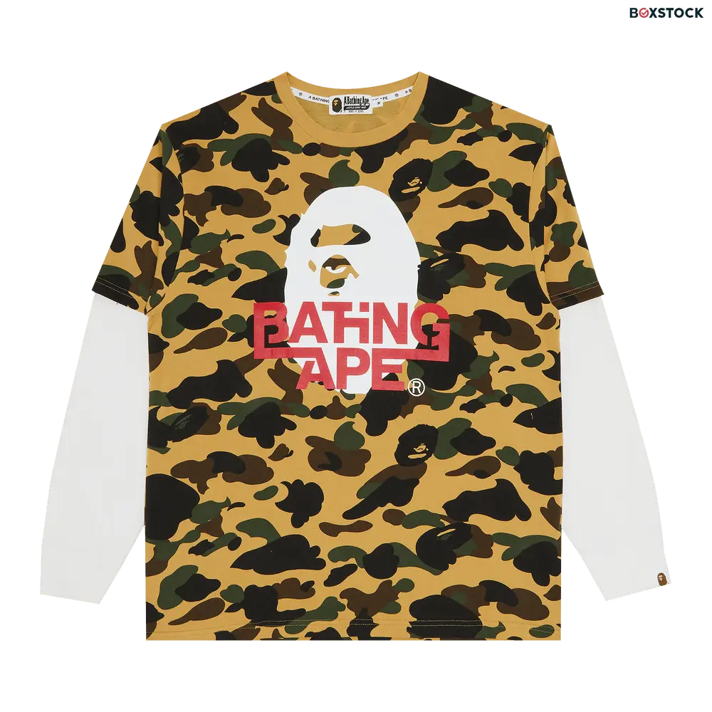 bape BAPE 1st Camo Relaxed Fit Layered Long-Sleeve Tee 'Yellow' Spring/Summer 2022