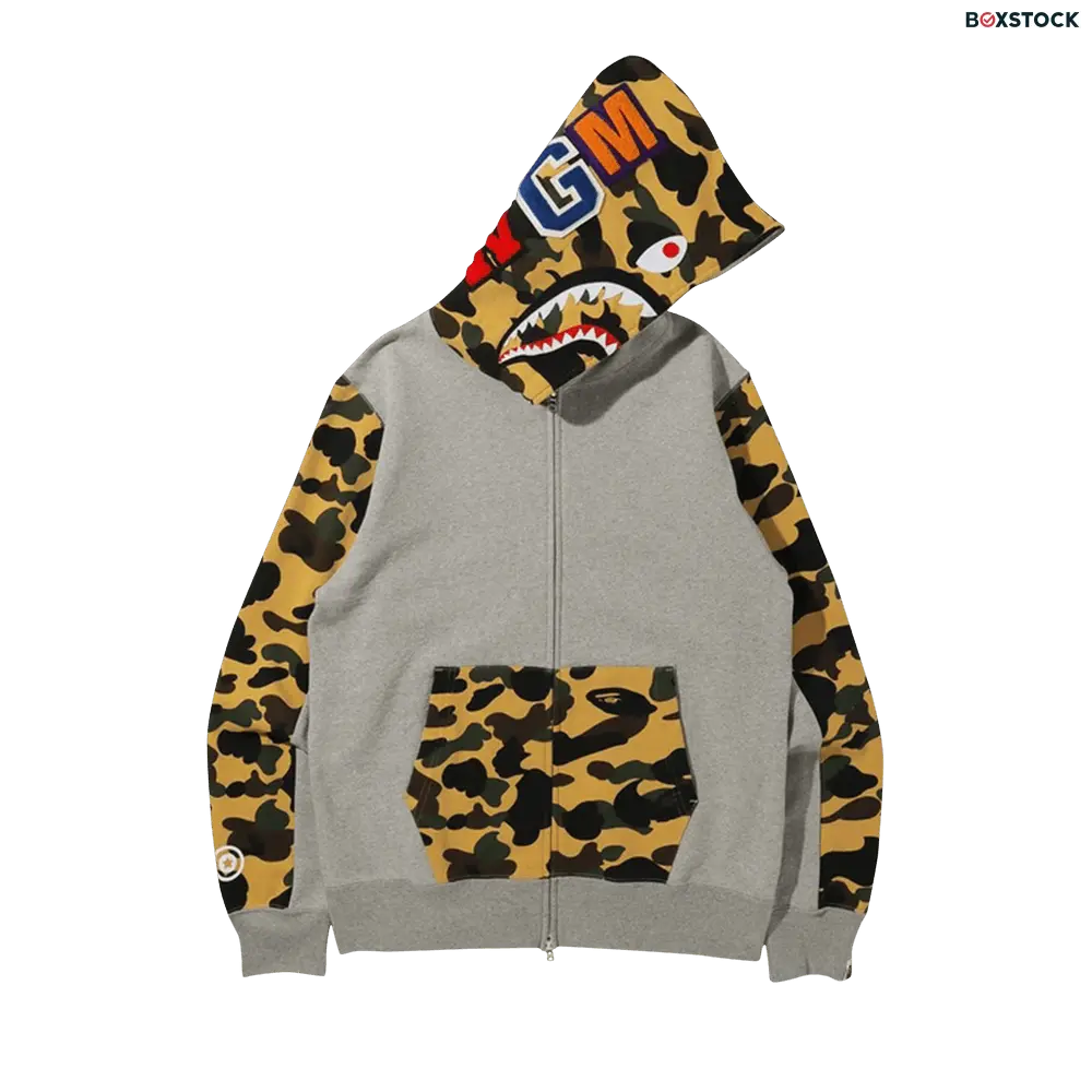 BAPE 1st Camo Shark Full Zip Hoodie 'Grey' Fall/Winter 2021