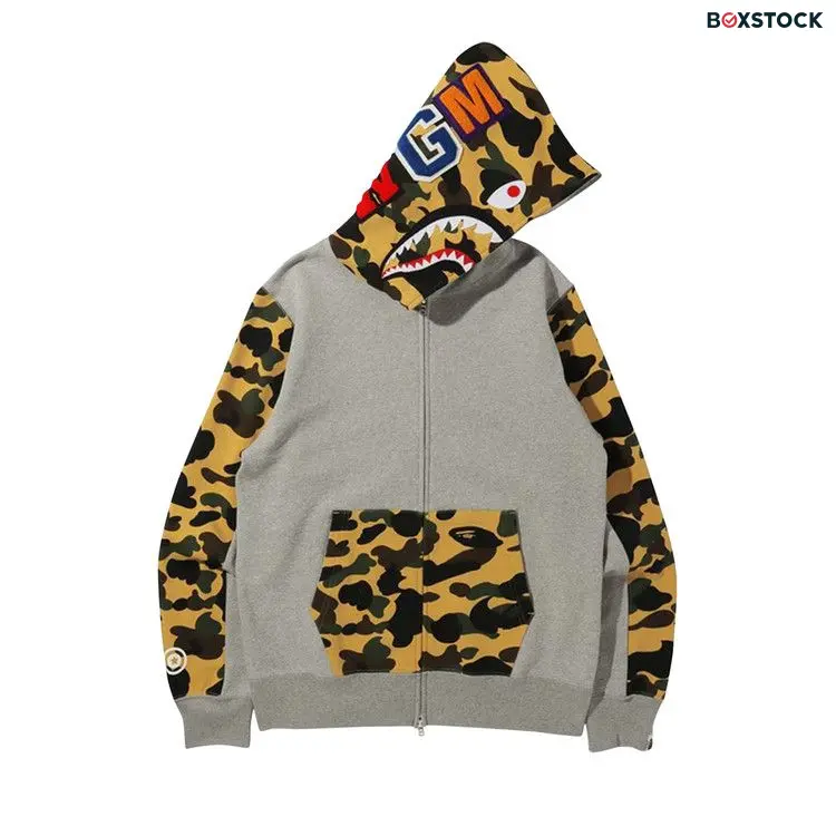 BAPE 1st Camo Shark Full Zip Hoodie 'Grey' Fall/Winter 2021