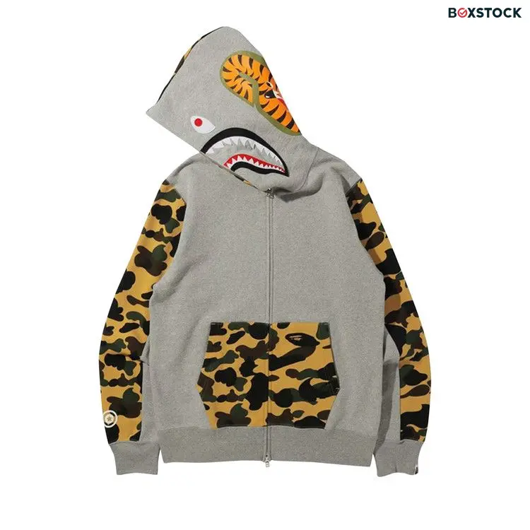 BAPE 1st Camo Shark Full Zip Hoodie 'Grey' Fall/Winter 2021