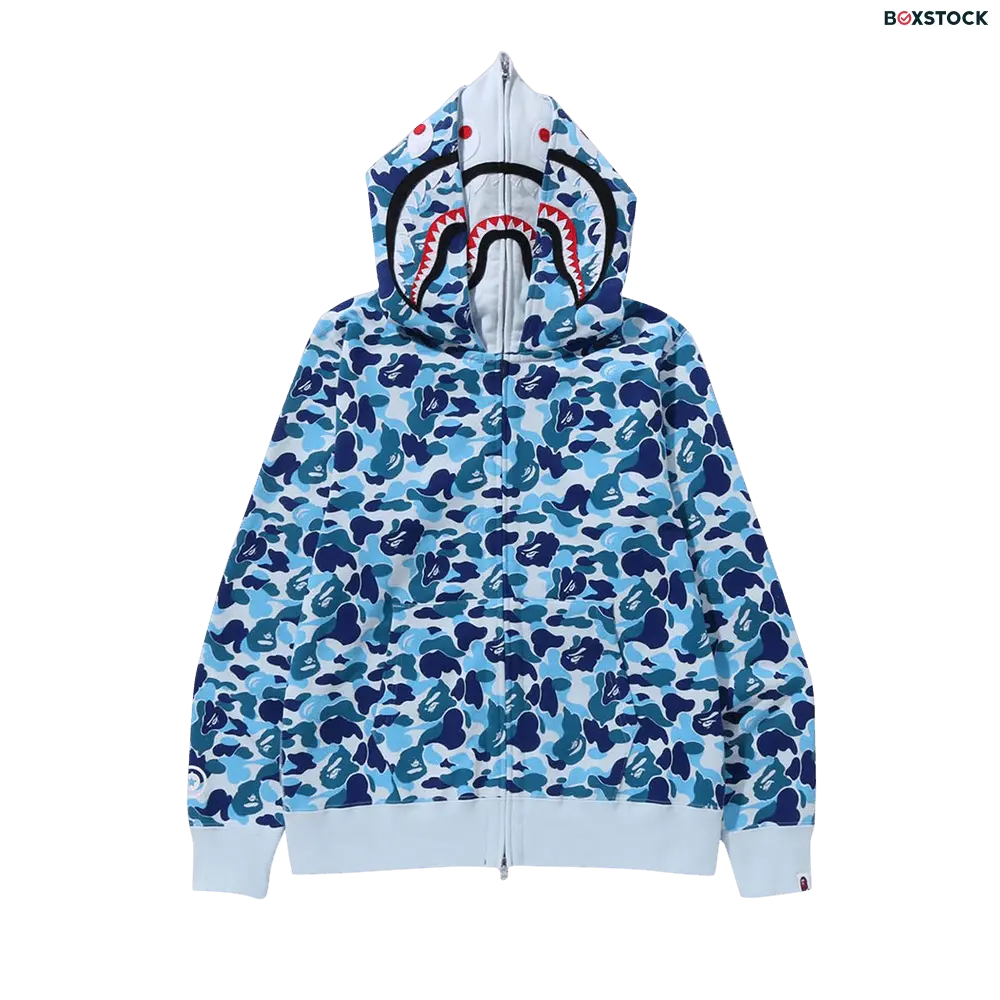 BAPE ABC Camo Double Shark Full Zip Hoodie 'Blue' Fall/Winter 2023
