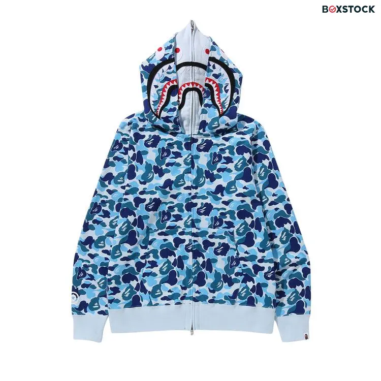 BAPE ABC Camo Double Shark Full Zip Hoodie 'Blue' Fall/Winter 2023