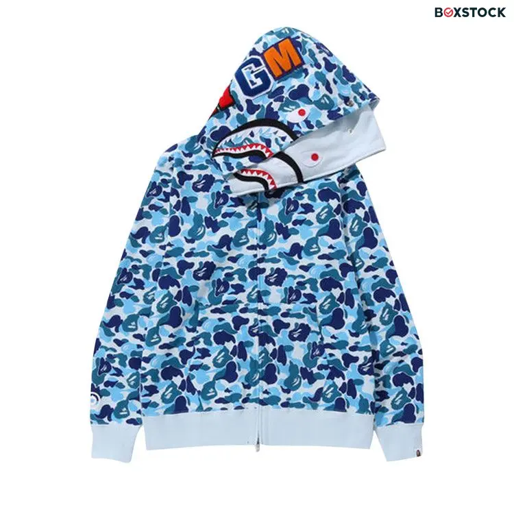 BAPE ABC Camo Double Shark Full Zip Hoodie 'Blue' Fall/Winter 2023