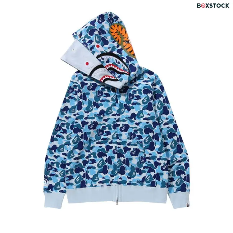 BAPE ABC Camo Double Shark Full Zip Hoodie 'Blue' Fall/Winter 2023