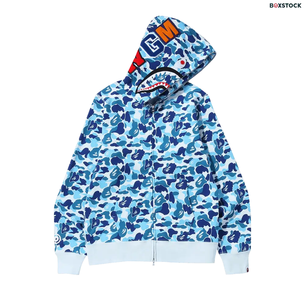 BAPE ABC Camo Shark Full Zip Hoodie 'Blue' Spring/Summer 2023