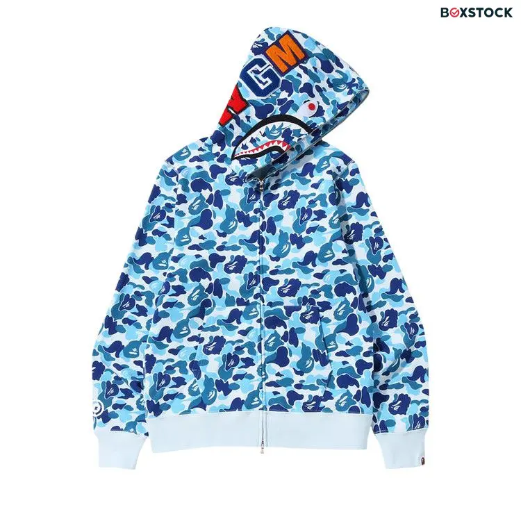 BAPE ABC Camo Shark Full Zip Hoodie 'Blue' Spring/Summer 2023