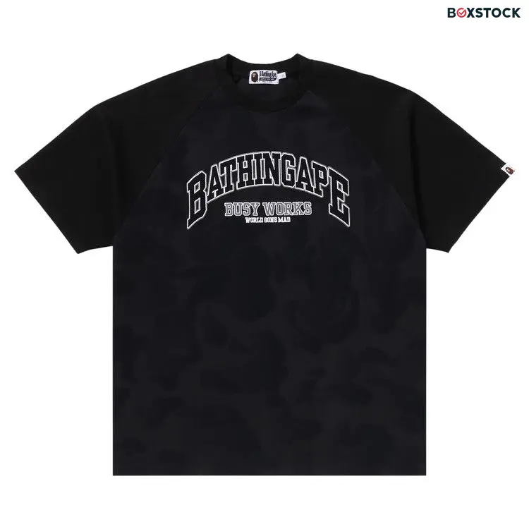 BAPE Bathing Ape Raglan Sleeve Relaxed Fit Tee 'Black'