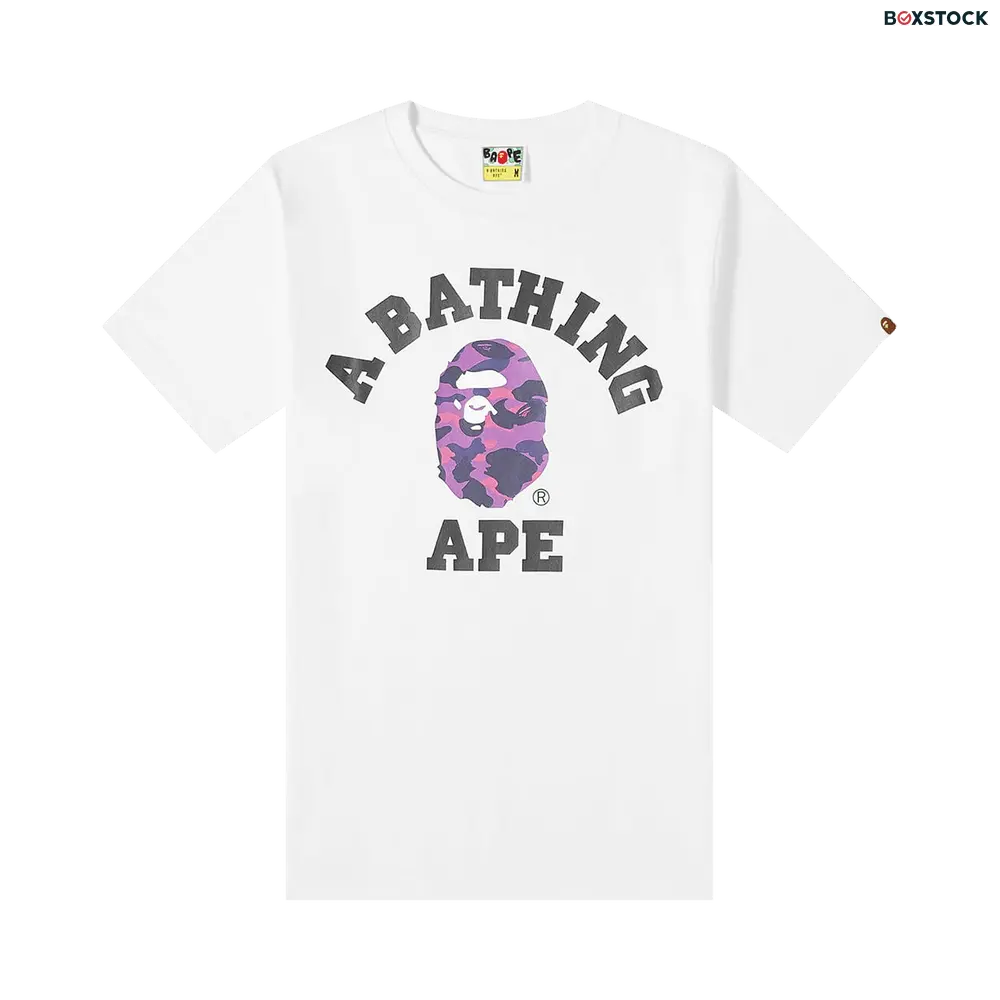 bape BAPE Color Camo College Tee 'White/Purple' Spring/Summer 2023 1I80-110-012-WHITE-PURPLE
