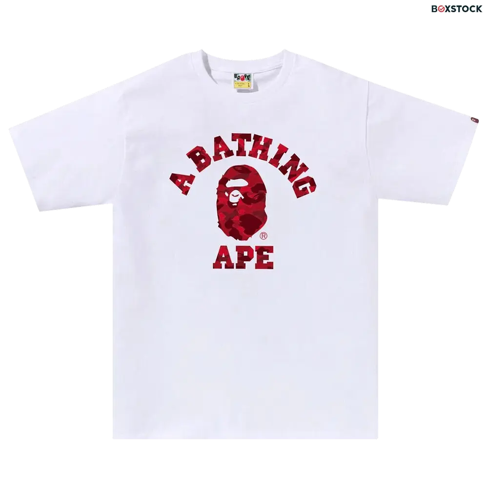 bape BAPE Color Camo College Tee 'White/Red' Spring/Summer 2023