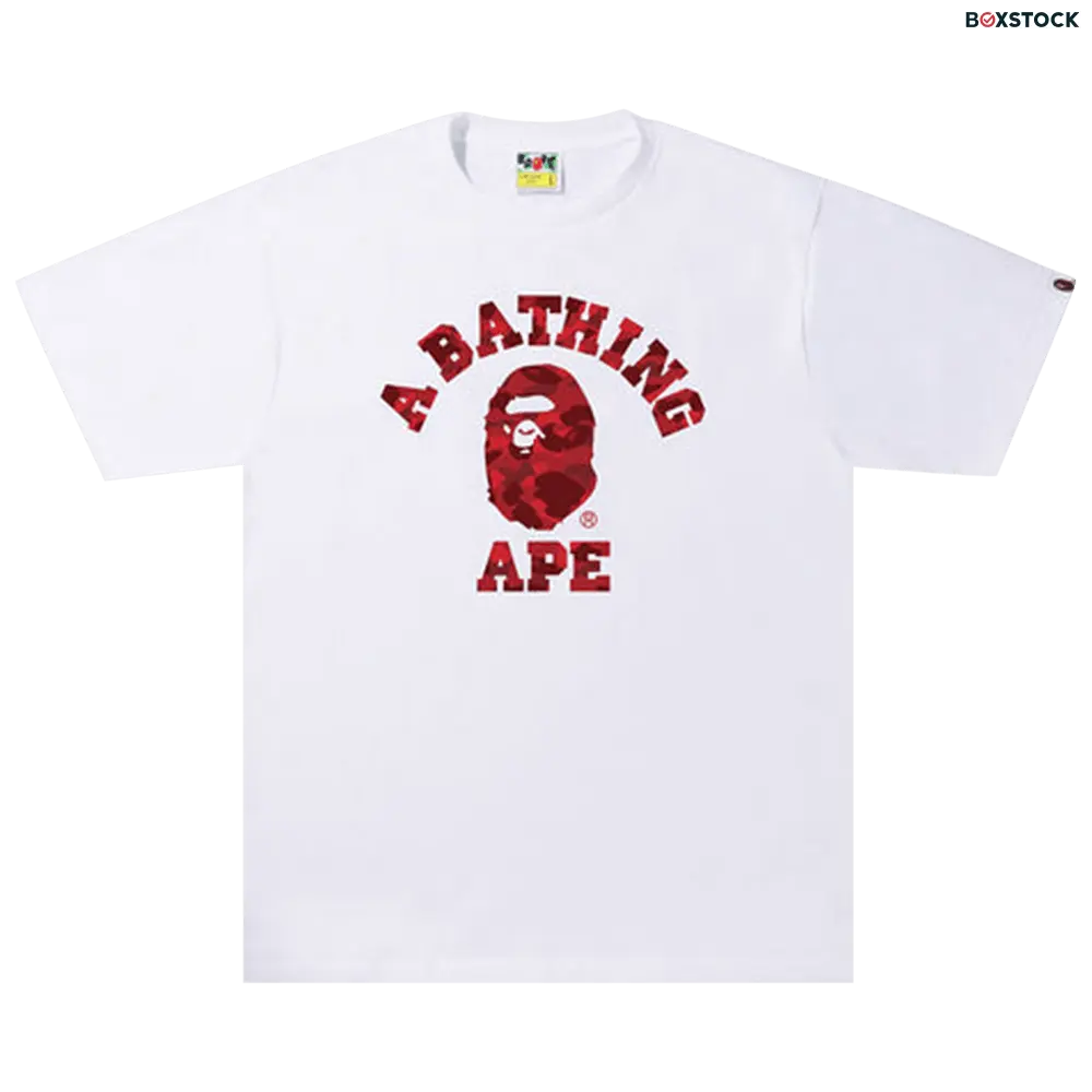 bape BAPE Color Camo A College Tee 'White/Red' Spring/Summer 2023